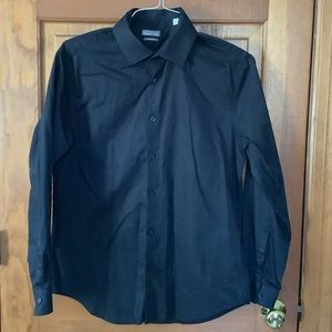 Kenneth Cole Reaction Extra Slim Fit Black Dress Shirt